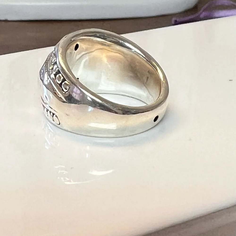 925 Sterling Silver stamp. Ring. Size 7-9 - Picture 4 of 5